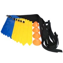 American Football Match Training Buckle Belt Adjustable Rugby Flag Tag Waist Strap Set With Soccer Training Cones Disc Equipment