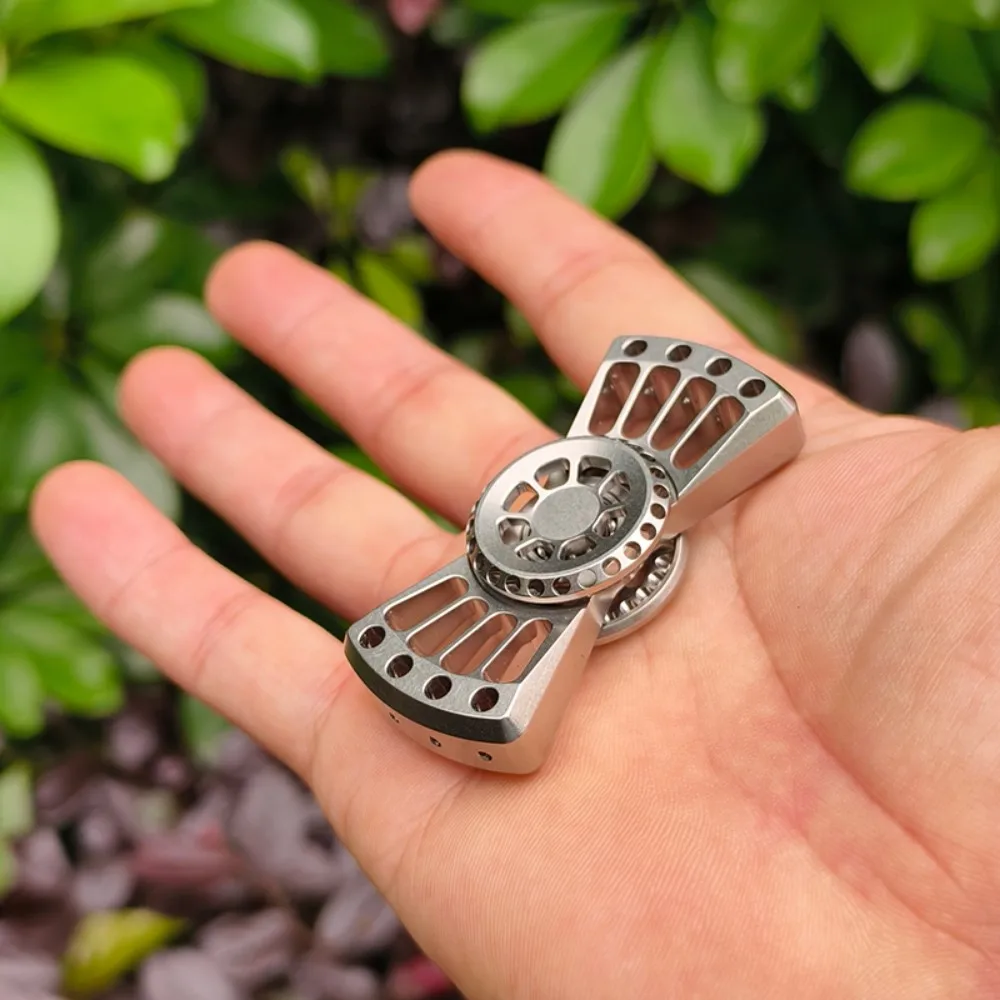 YHEDC Breezes Stainless Steel Fidget Spinner Original Designs Two-Bladed Fidget Spinner Anxiety Relief Gadgets Metal Fidget Toy