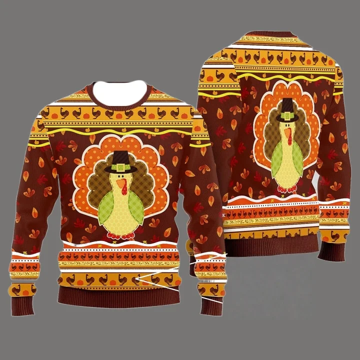 2025/26 Новая серия на тему Турции на День Благодарения, уродливый свитер, семейная толстовка с капюшоном для рождественской вечеринки, большой топ для взрослых, осень/зима