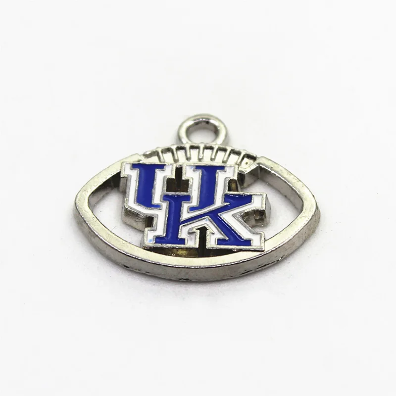 Enamel American UK 12pcs heart Wildcats sport Dangle charm Hanging Charm DIY Necklace  Jewelry Accessories Charms