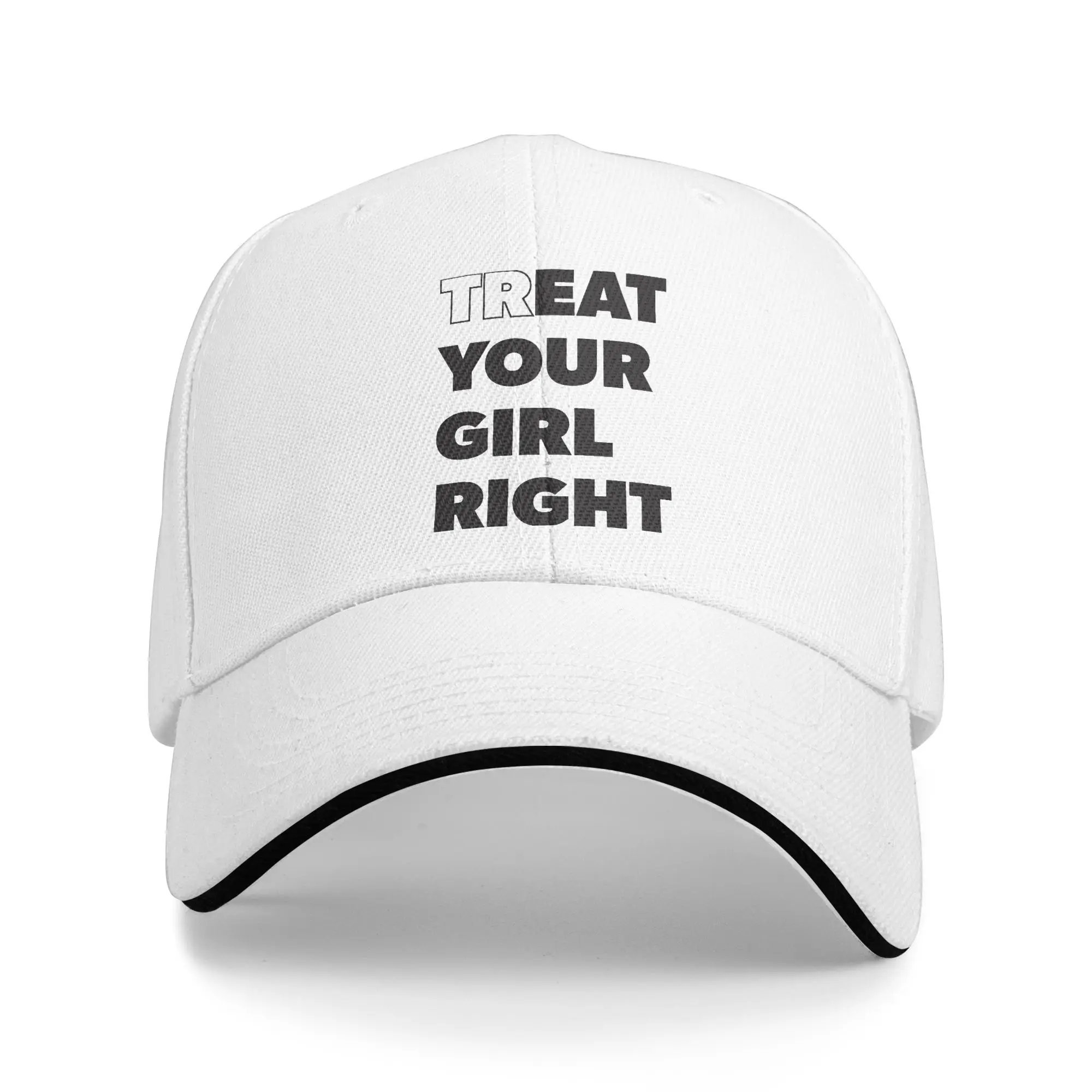 Treat Eat Your Girl Right Sandwich Hat Adult ,Vintage Funny Joke Hats Sun Caps Adjustable Polyester Baseball Cap Summer