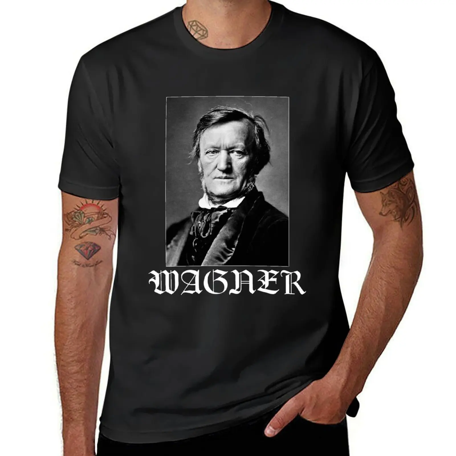 Richard Wagner Black Metal Style Logo T-Shirt Blouse graphics shirts graphic tees summer clothes t shirts for men