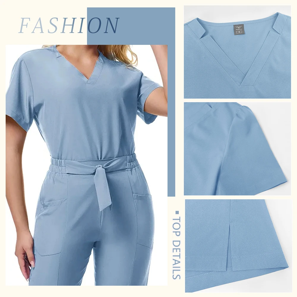 Multicolorido esteticista trabalho wear uniformes cirúrgicos médicos enfermeira médico uniforme para mulheres dentista esfrega conjunto acessórios de enfermagem