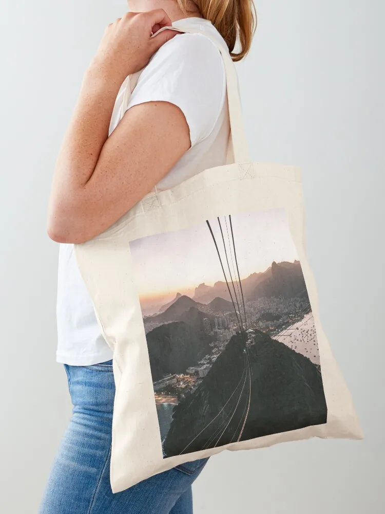 

Rio de Janeiro Sugarloaf Mountain cable car sunset view Tote Bag tote bag men's Women's bag eco pack Cloth bags