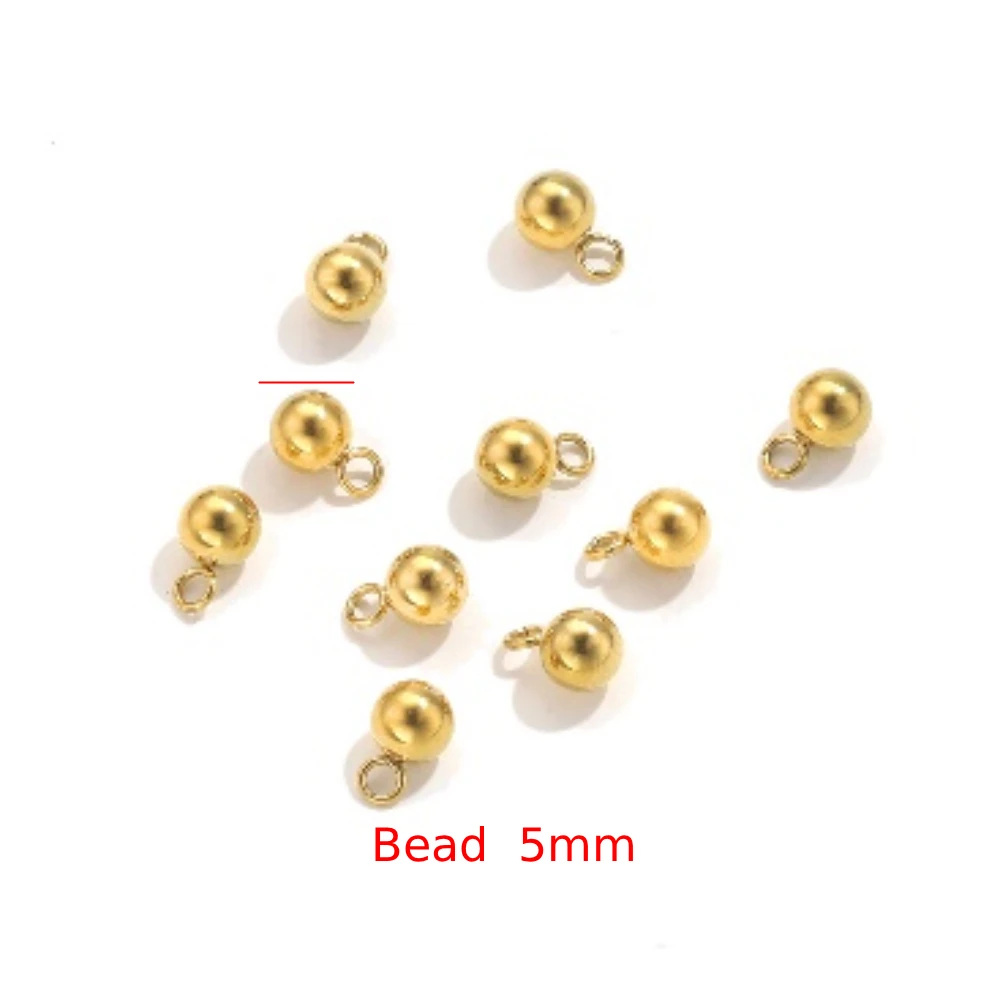 20pcs Stainless Steel Solid Ball Beads for DIY Jewelry Making