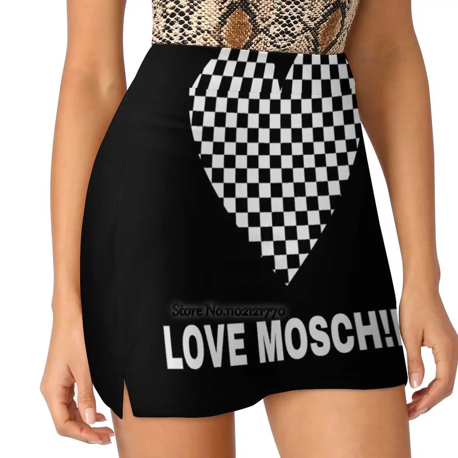 Love Mosch!N * Trending Fashion Skirt Summer Printed Women Sport Skirts Double-Layer Athletic Meme Love Racing Racing Flag