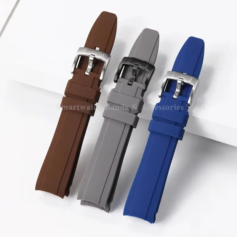 20 ミリメートル 22 ミリメートルゴム時計バンドシチズン用セイコー湾曲した端ユニバーサルリストバンドオメガ男性女性スポーツ時計ブレスレット