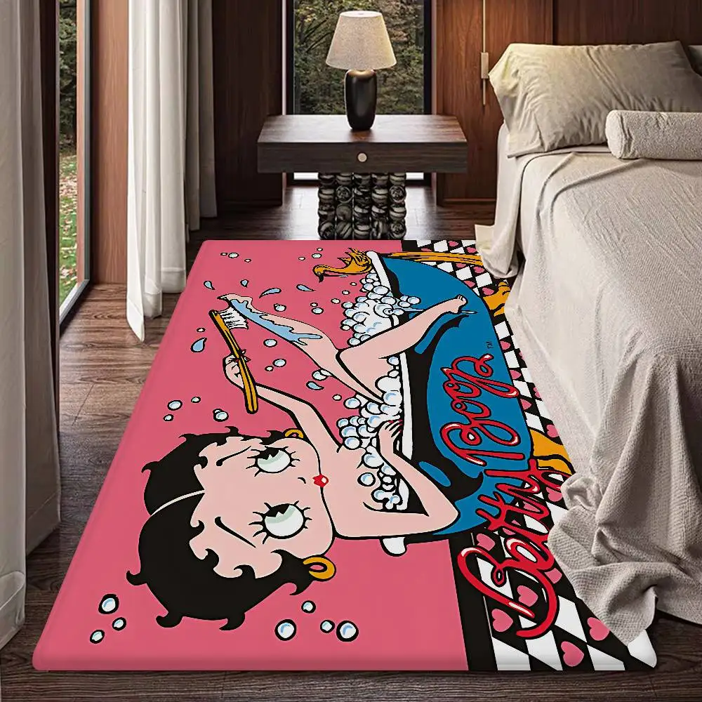 Vintage Cartoon B-Betty Boop Bathroom Mat Non-Slip Laundry Room Mat Laundry Decor Balcony Child Living Room Toilet Rug