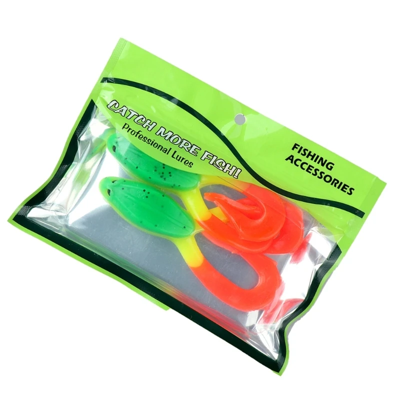 2PCS سيليكون الصيد السحر الاصطناعي سويمبيت التوأم الذيل العائمة الضفادع السحر #4