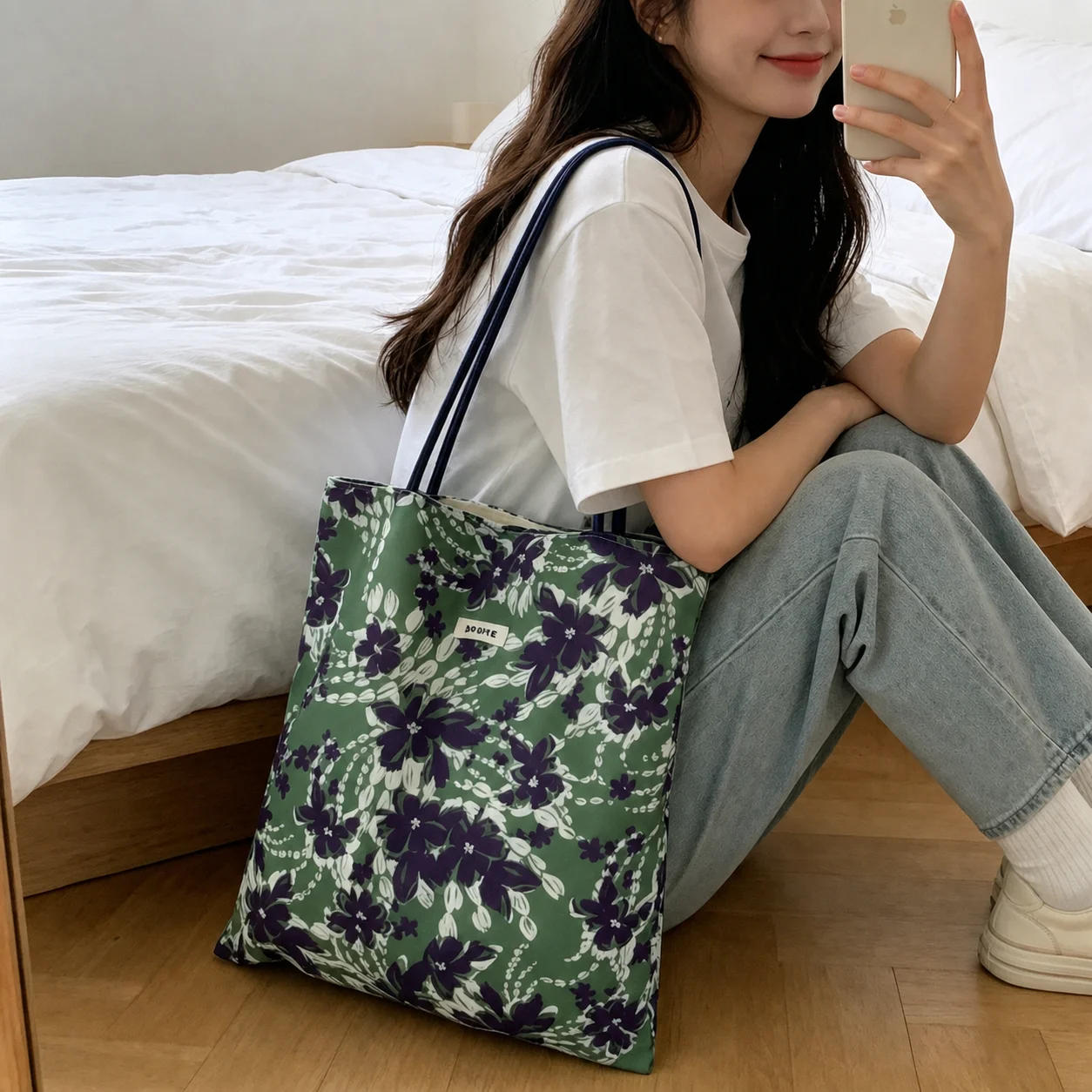 Underarm Bag Large Capacity Canvas Shoulder Bag Poly Cotton Handbag Lightweight Single Shoulder Bag For Casual Outing Daily