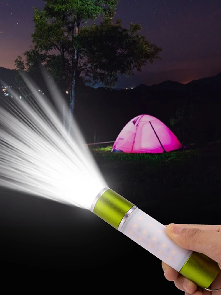 LED Emergency Light USB Rechargeable Portable Lantern Flashlight Retractable Torch Light for Camping Hiking Emergency Outage