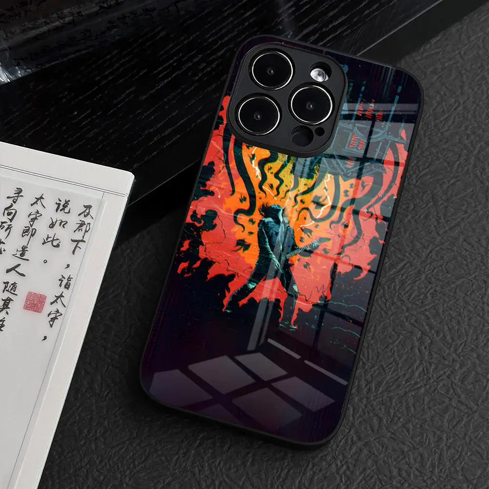 حافظة هاتف Eddie Munson لهاتف آيفون 15 Pro Max 14 Plus 12 Mini 11 13 16 Pro Max Magsafe غطاء زجاجي للشحن اللاسلكي #4