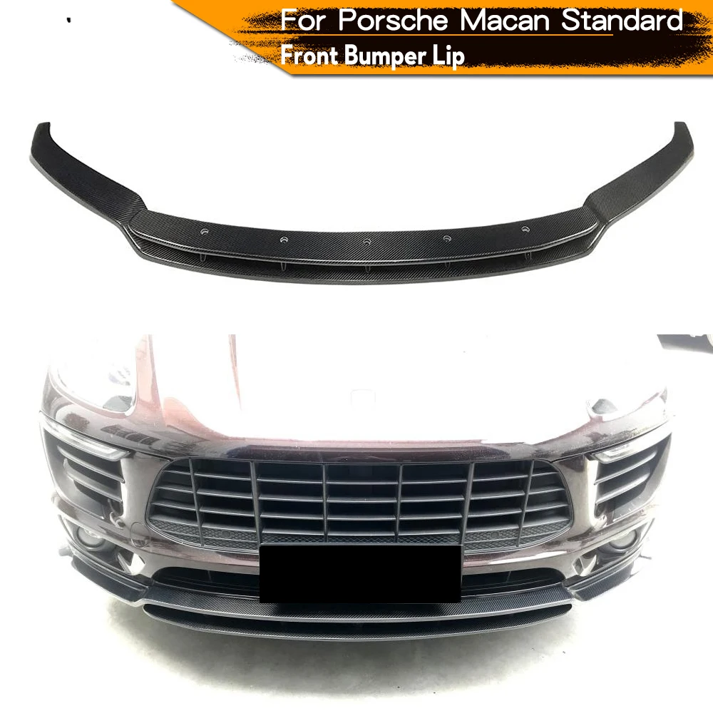 Spoiler przedniego zderzaka Splitters do Porsche Macan Standard 2014 2015 2016 2017, przedni zderzak z włókna węglowego Spoiler wargowy Splitter