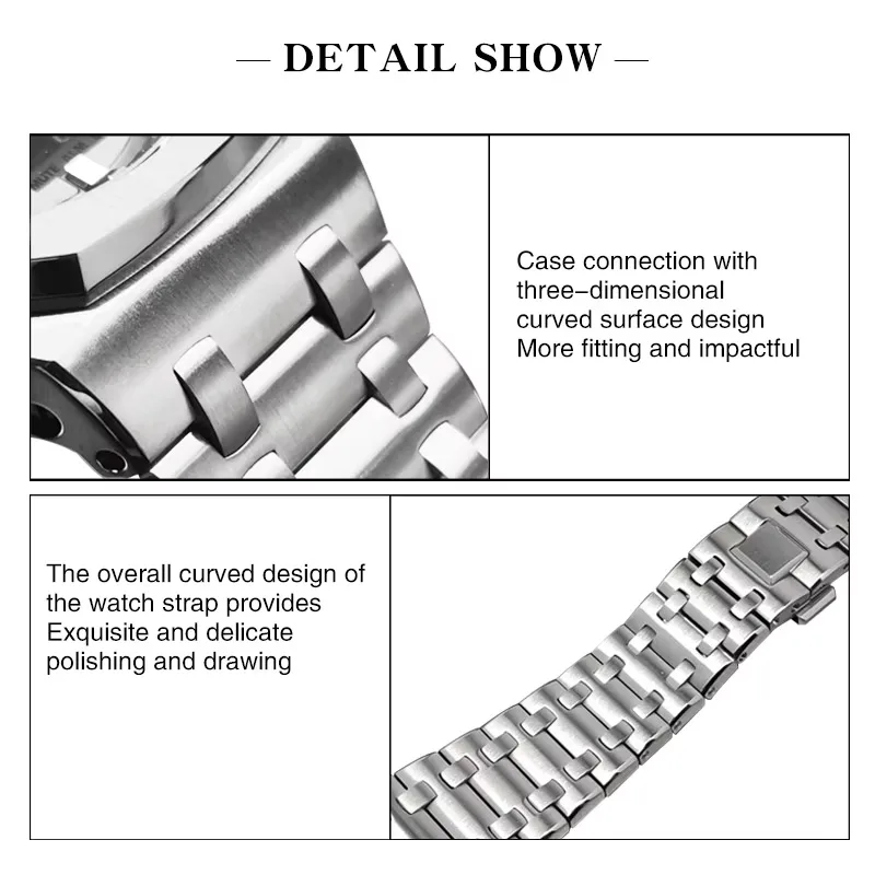 GA2100 Upgrade Stainless Steel Case&strap mod kit For G-SHOCK Casioak GA-2100 GA-2110 GA-B2100 AP Style Metal Bezel Bands parts