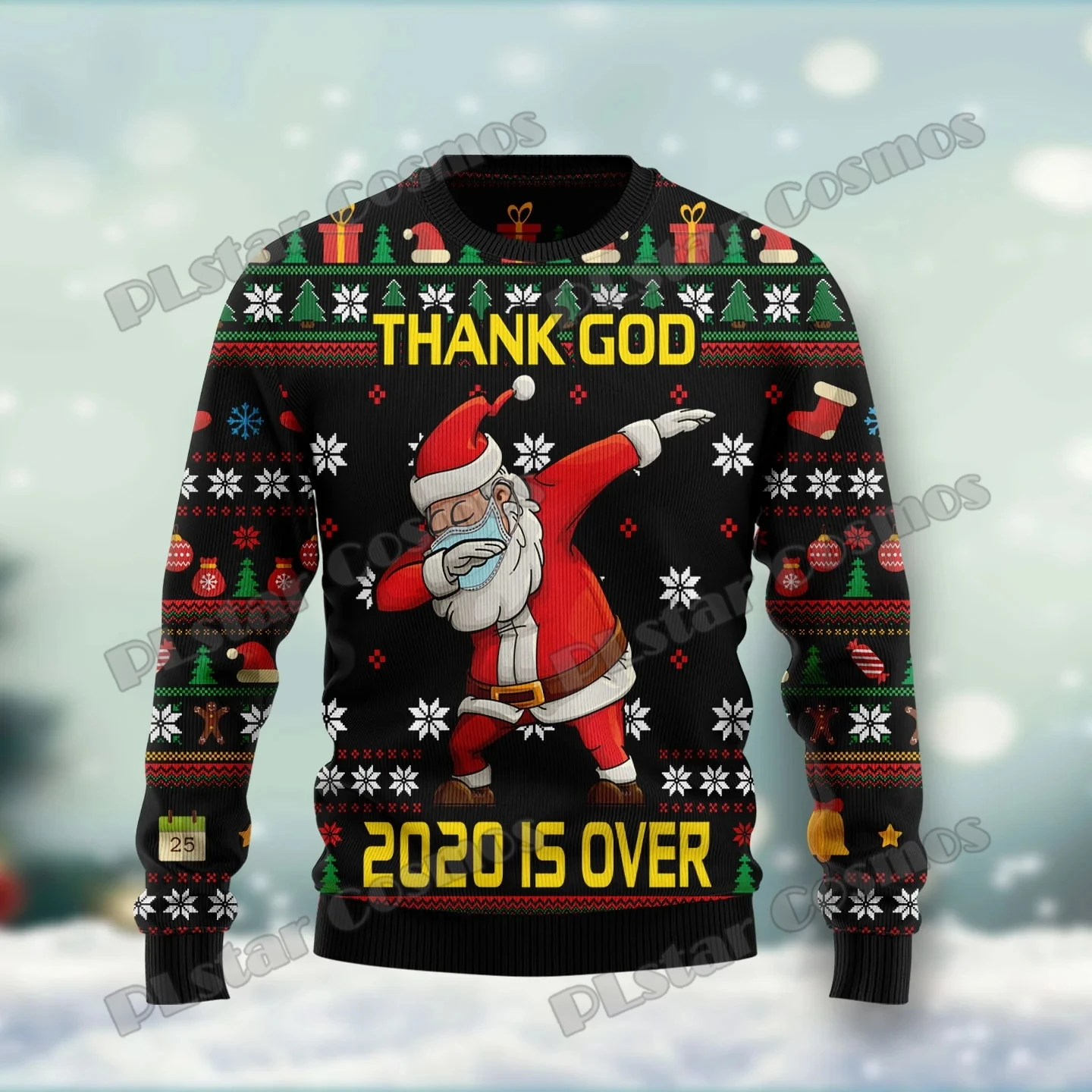 Hippie Santa Claus Peace And Love 3D Printed Men\'s Ugly Christmas Sweater Winter Warm Unisex Casual Knit Pullover Sweater MY02