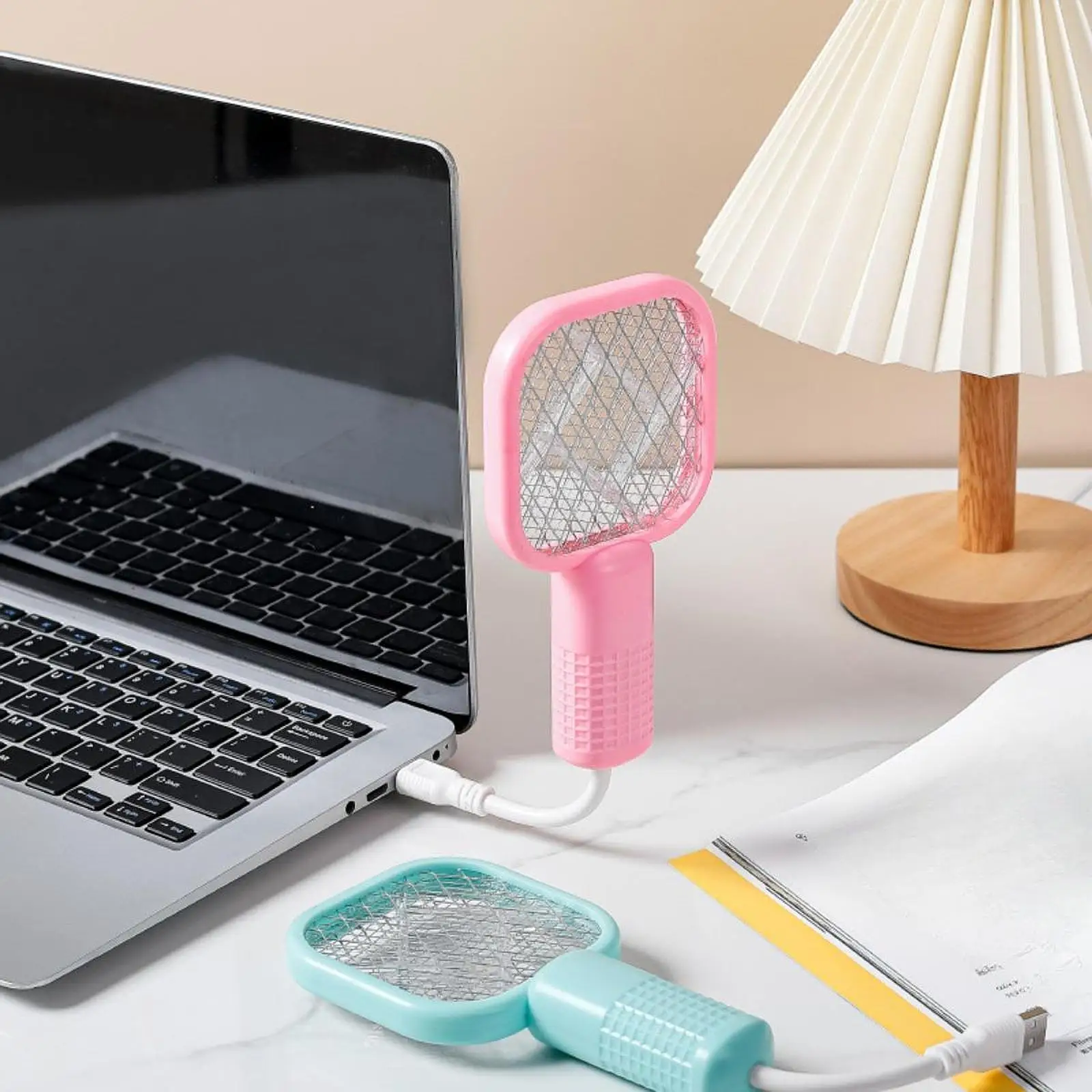 Small Electric Mosquito Killer 5 Layer Security Net Compact Portable USB Interface Electric Fly Swatter for Home Outdoor Camping