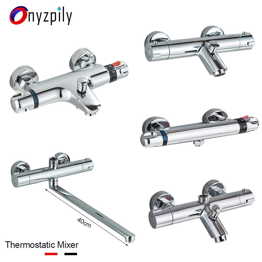 Modern Chrome Thermostatic Shower Faucet with Mixer