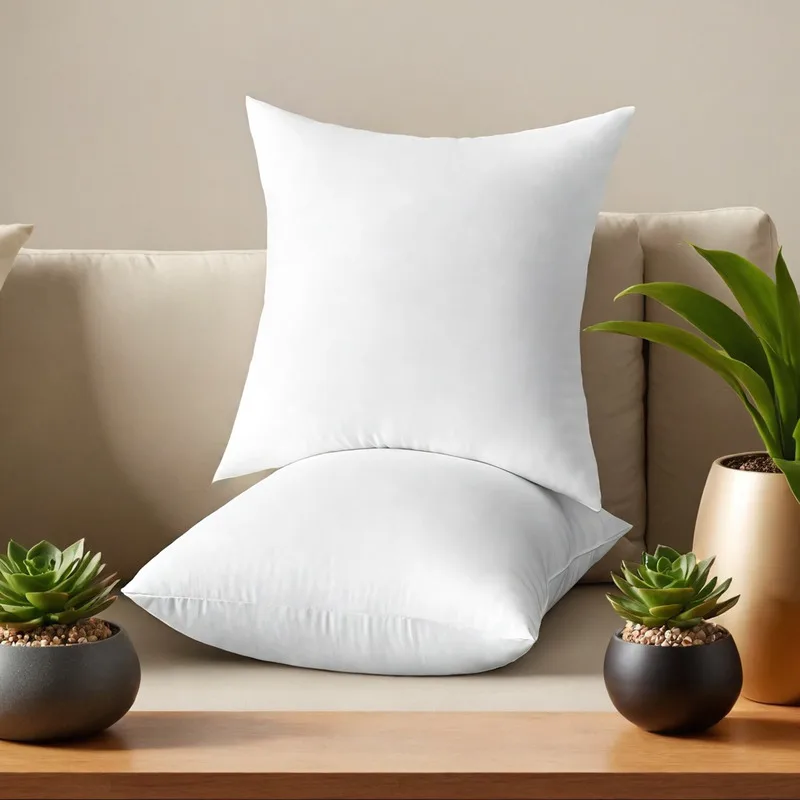 

Комплект из 2 декоративных подушек, мягкие пушистые квадратные подушки для дивана, белые для гостиной, спальни, кемпинга, белого цвета