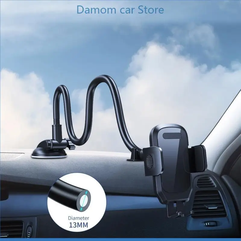 

A2UC Car Phone Gooseneck Windshield Mount Cradle Suction Cup for 110mm Width Devices Rotations Universal Stand