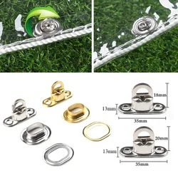 4~10Sets Copper Oval Twist Buckle Locks Brass Rotating Latch For SunShade Net Tarpaulin Garden Vertical Screen Accessories