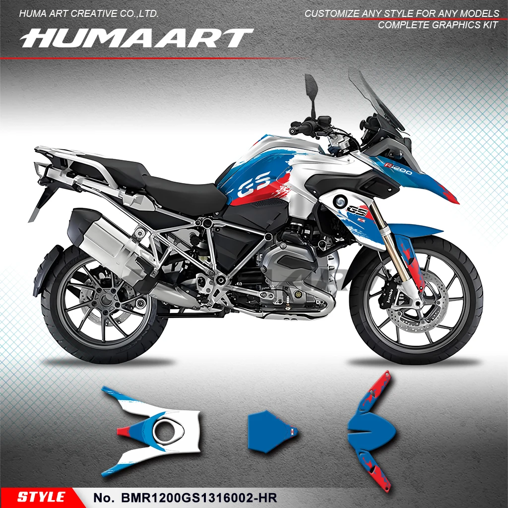 HUMAART Graphics Decal Kit Stickers Complete for BMW R1200 GS R1200GS 2013 2014 2015 2016 Adventure, Refurbishing