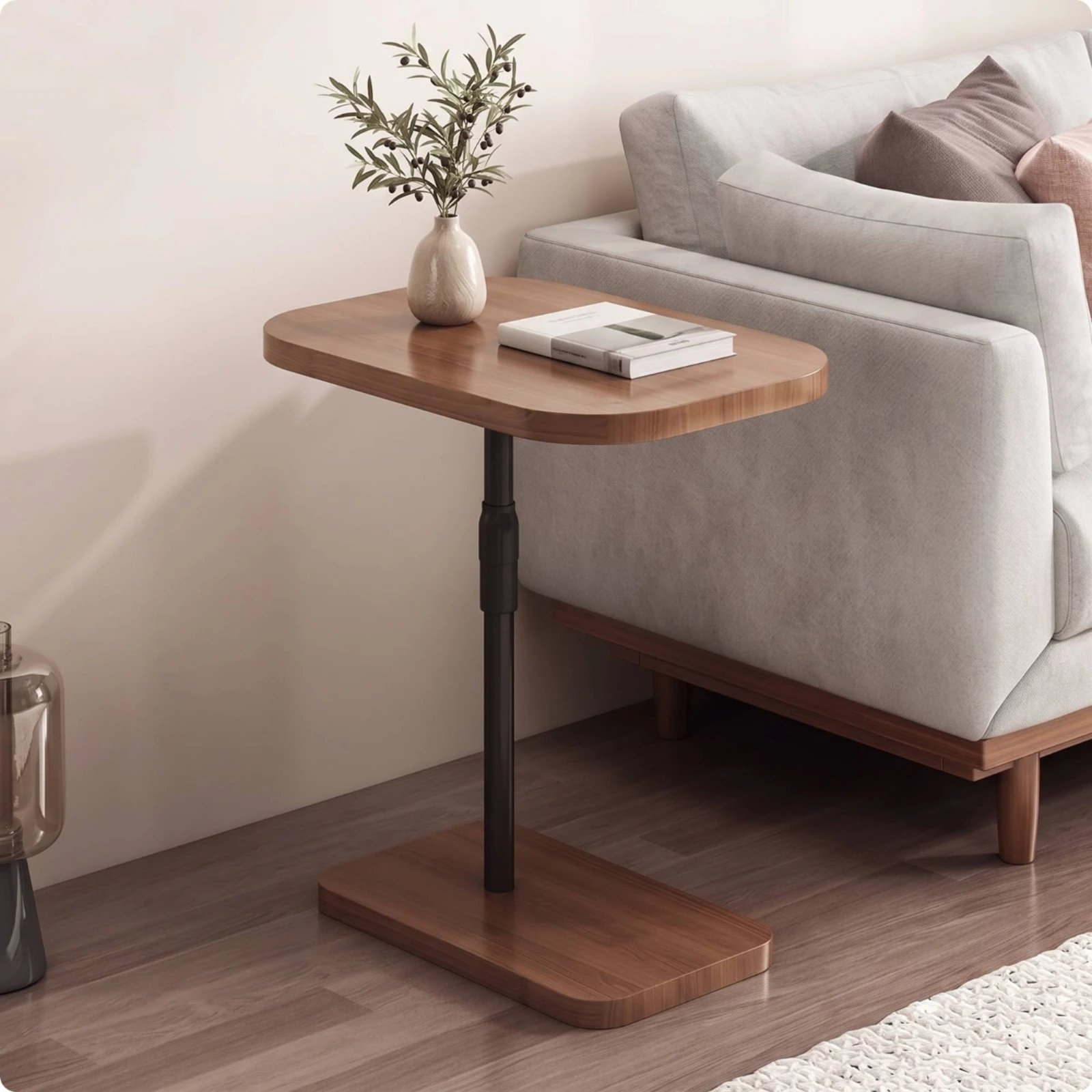 Side Table Adjustable Height End Table Furniture Portable Small for Living Room, Bedroom image 5
