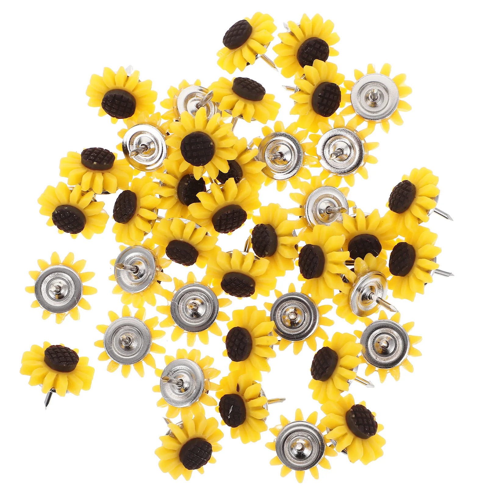 

Alipis 40Pcs Sunflower Push Pins Decorative Thumb Tacks for Cork Boards Photos Maps Office Supplies Bright Colorful Design