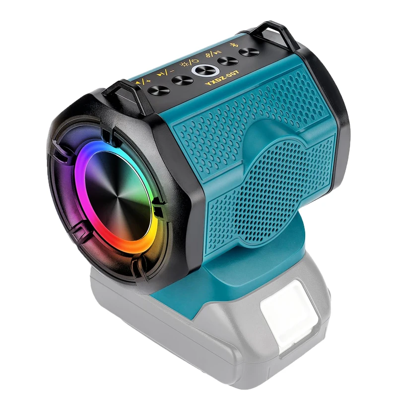 

Rechargeable Compact Speaker Portable Bluetooth Stereo for Makita 18V Battery Player for Home and Party (Battery Not Included)