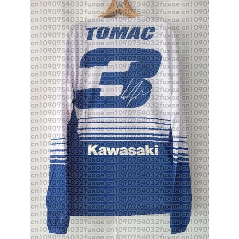 

Футболка Kawasaki Motorcycle Racing Team с длинными рукавами, новинка 2024, весенне-осенняя футболка унисекс, спортивный топ для мужчин, женщин и детей