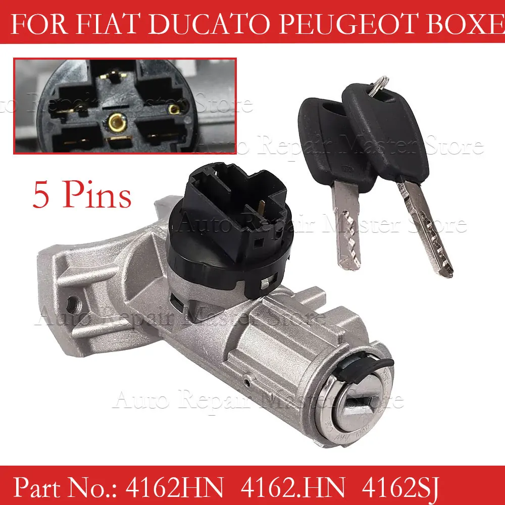 

5 PINS 1608501280 4162SJ 4162HN For Peugeot Boxer 2006-2017 Ignition Lock Barrel Switch for Citroen for Fiat Ducato 1348421080