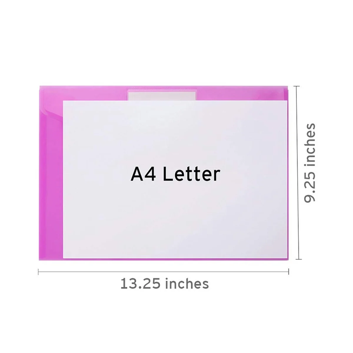 12Pcs Multi File Envelope A4 Plastic PVC Snap Button File Bag with Business Card Holder File Bag 6 Colors