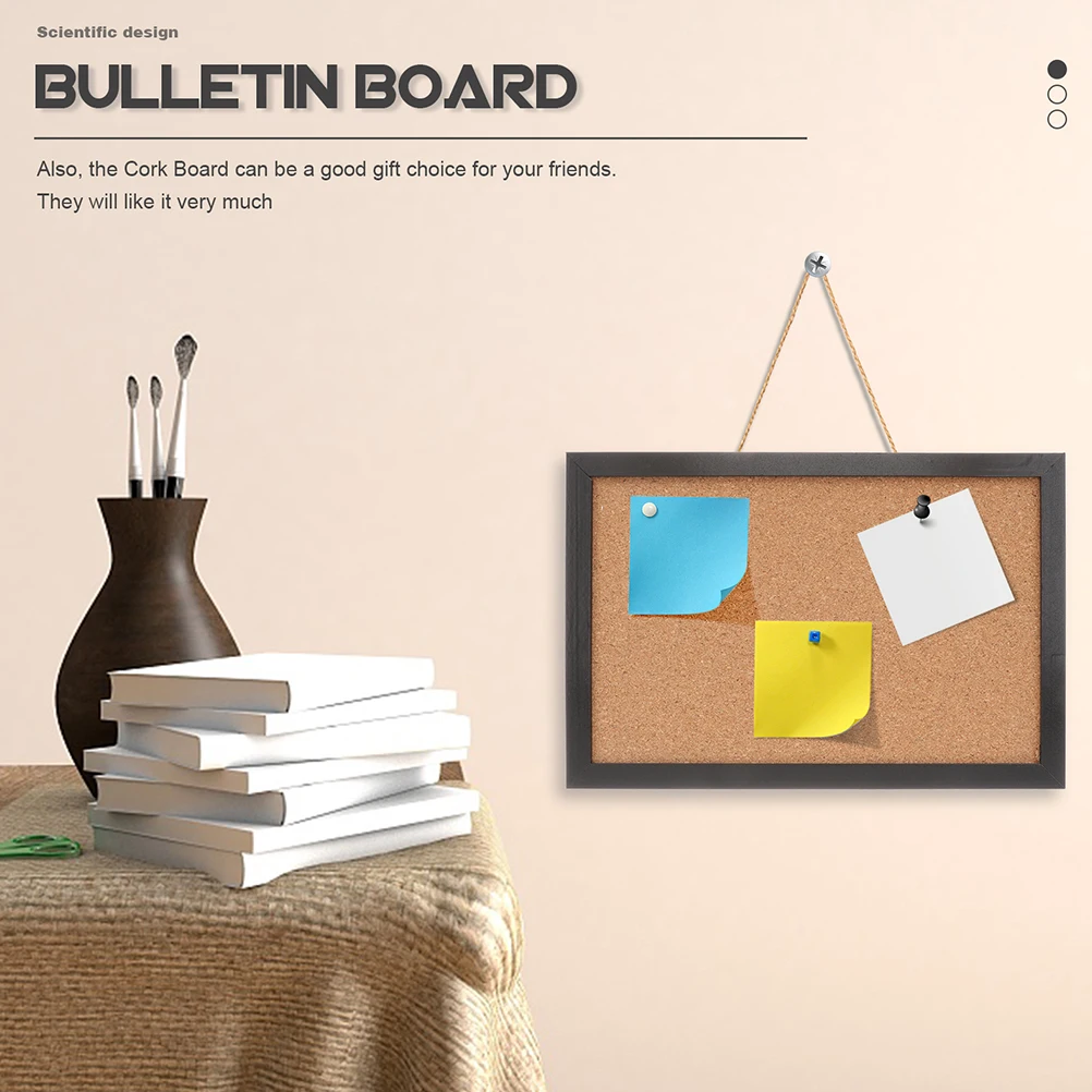 Cork Bulletin Board Wood Framed Notice Note Memo Board Message Board Photo Display For Home Office School