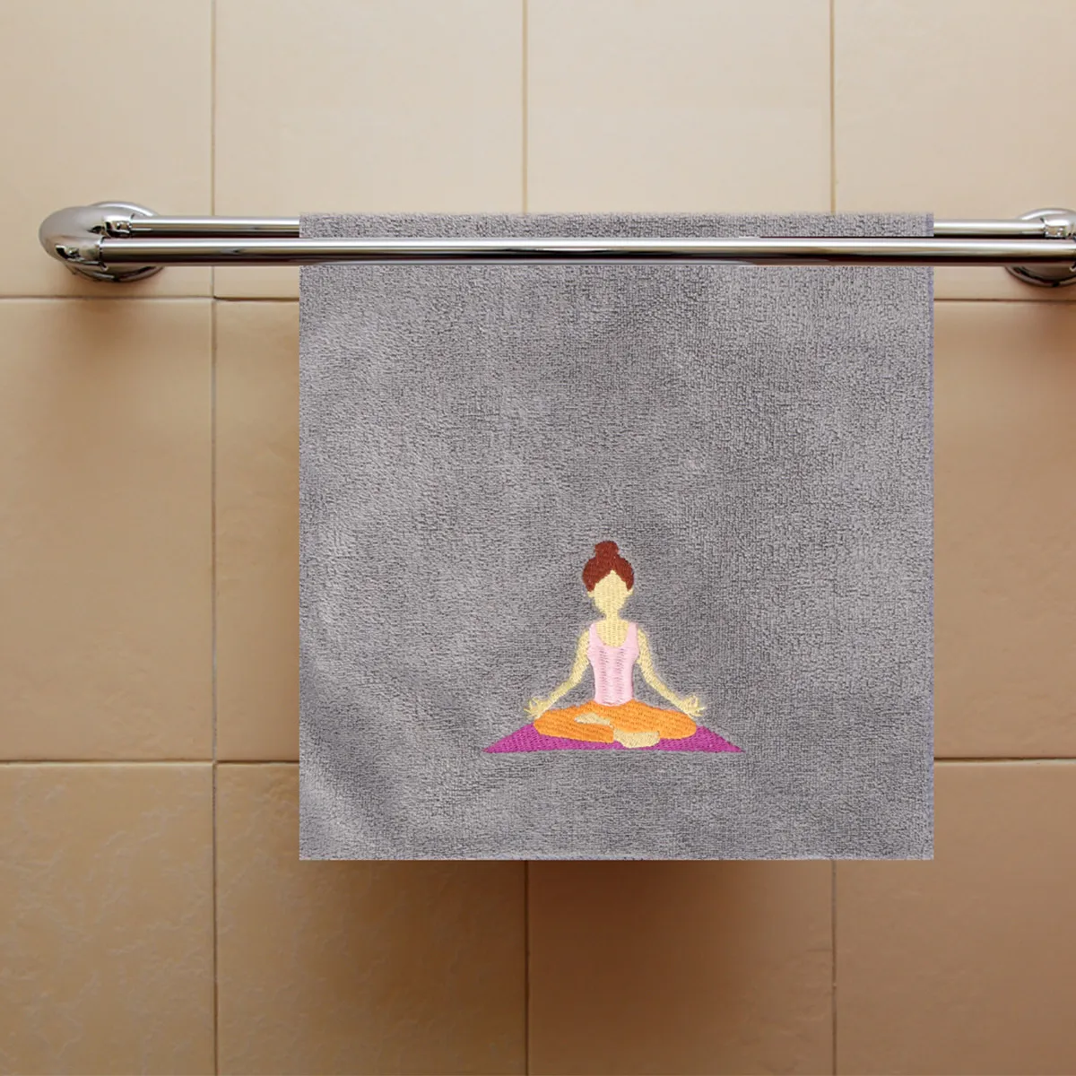 Quick Dry Sports Towel 25x110cm Absorbent Breathable Soft Towel for Running Yoga Gym Cycling Gray