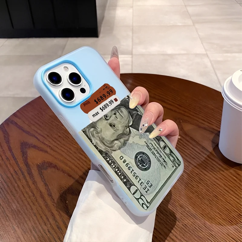 موضة الاتجاه بسيط فاخر الدولار نمط السعر نمط جراب هاتف آيفون 16 15 14 13 12 11 بروماكس سيليكون جراب هاتف غطاء