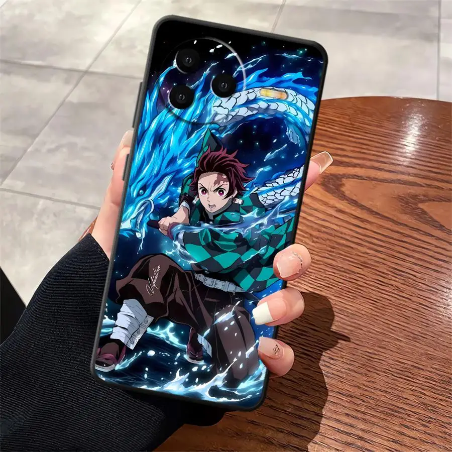 Hülle für Xiaomi Redmi K40 K80 Pro 13C A5 A3 10 9 14C A1 A2 Plus 12C A4 Schwarz Soft Phone Cover Anime D-Demon S-Slayer