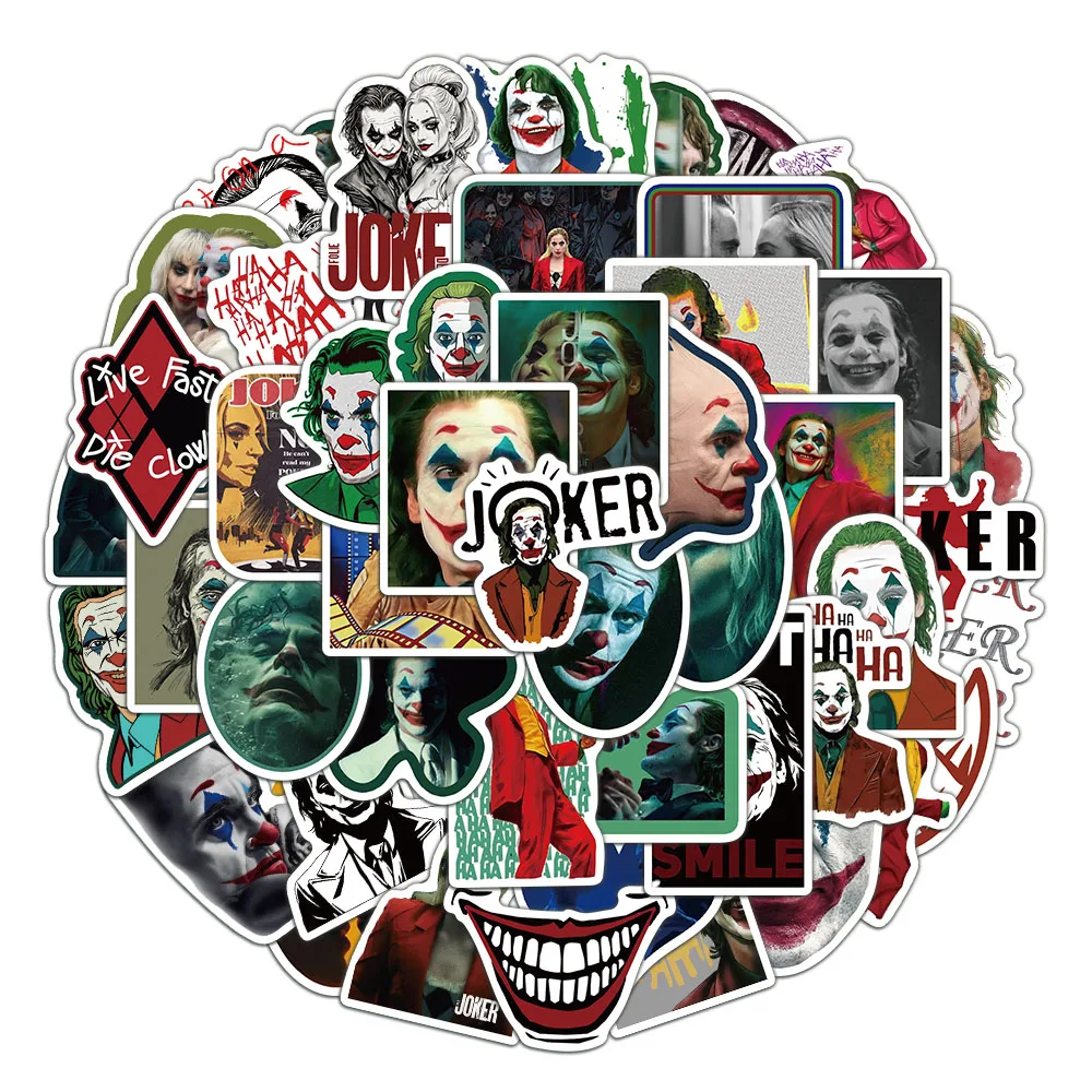 

50 шт., креативные наклейки с клоуном ужасов, ноутбук, справочник, мобильная чашка для воды, украшение, водонепроницаемые наклейки