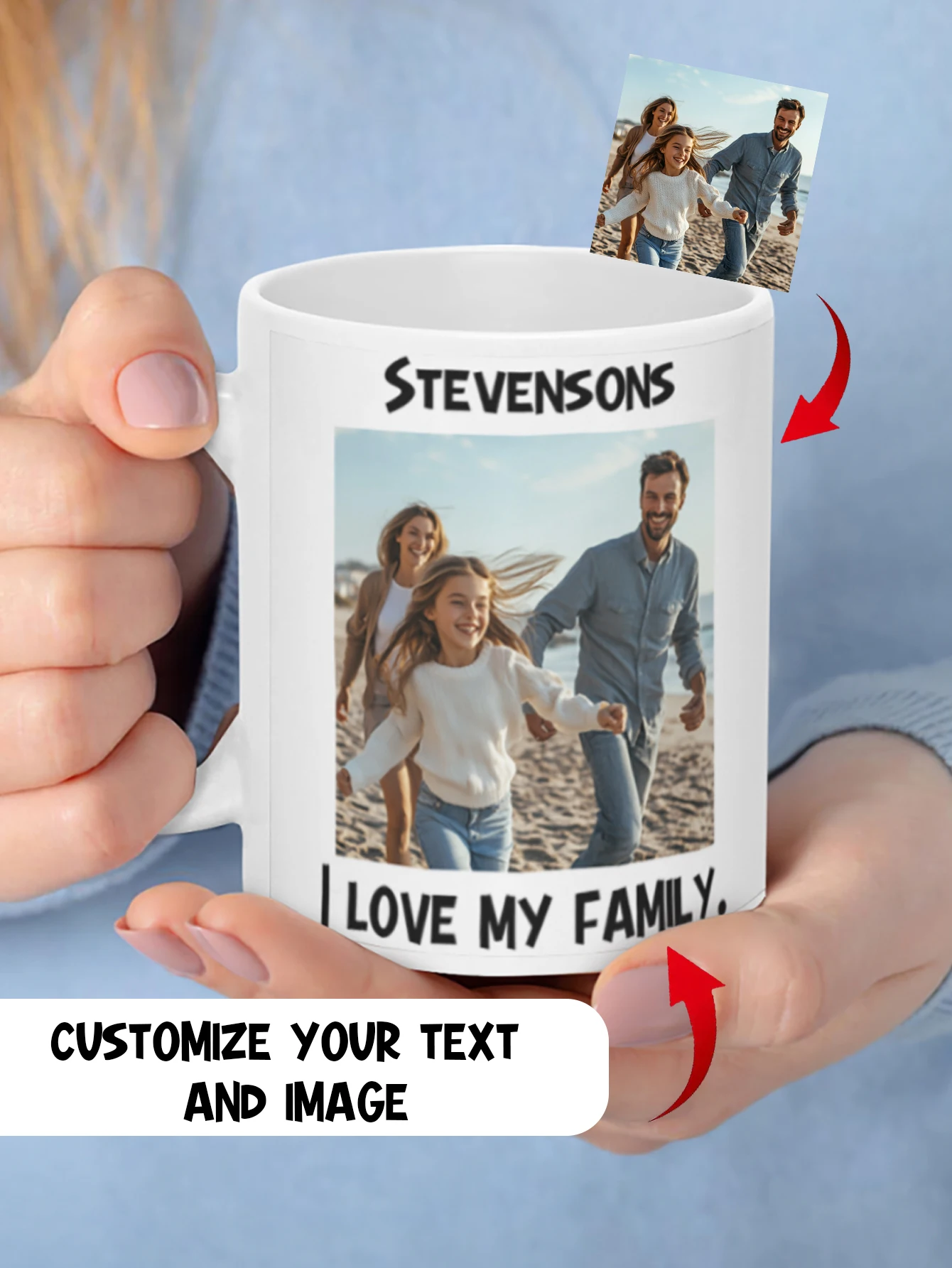 

Кружка по индивидуальному заказу большой вместимости Персонализированная чашка с изображением текстового имени персонализированный подарок