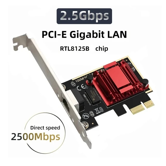 Karta sieciowa 2500Mbps PCI-E do RJ45 I226 RTL8125B Karta sieciowa 2.5G Gigabit Ethernet 100/1000/2500Mbps do komputerów stacjonarnych