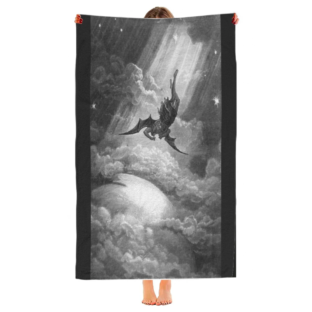 The Fall of Satan - Gustave Dore Beach Towel  Poncho Bathing Towels Cover-ups Quick Dry Sand Free Yoga Spa Gym Pool