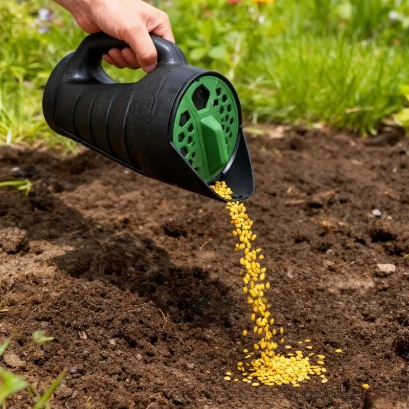 Lawn Care Hand Shaker Spreader Adjustable Hole Design For Grass Seed Fertilizer Snow Salt And Ice Melter Outdoor Gardening