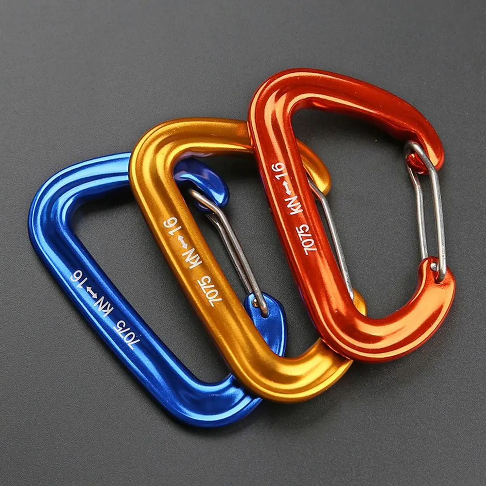 16KN Professional Climbing Carabiner D Shape Mountaineering Buckle Hook Safety Lock Outdoor Climbing Equipment Accessory