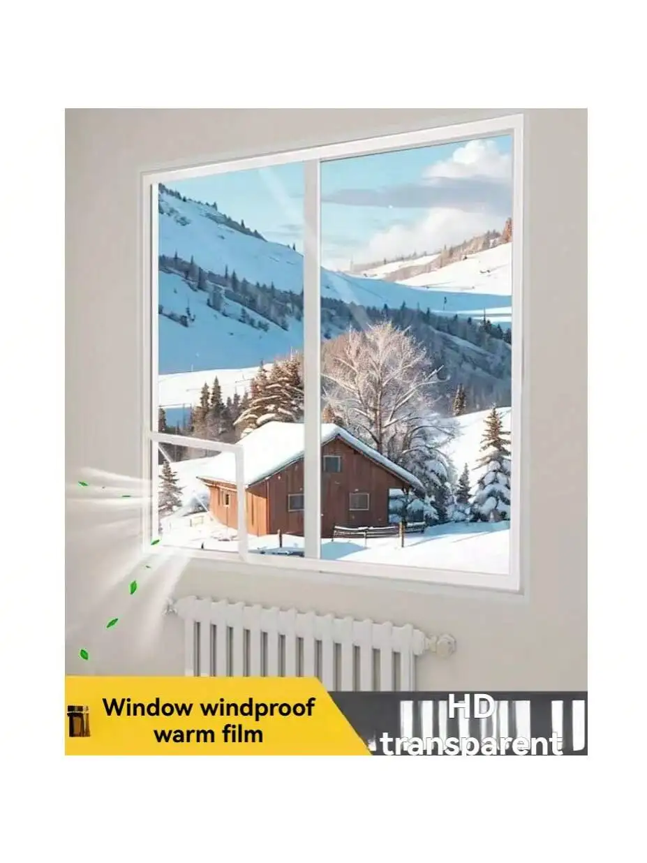 The whole window is sealed with transparent windproof and cold proof insulation film, and the curtain is easy to install