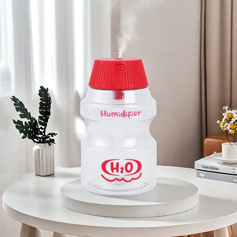 350ml Cute Yogurt Bottle Shape Air Humidifier Aroma Essential Oil Diffuser For Car Home Mute Mist Maker Diffuser With LED light