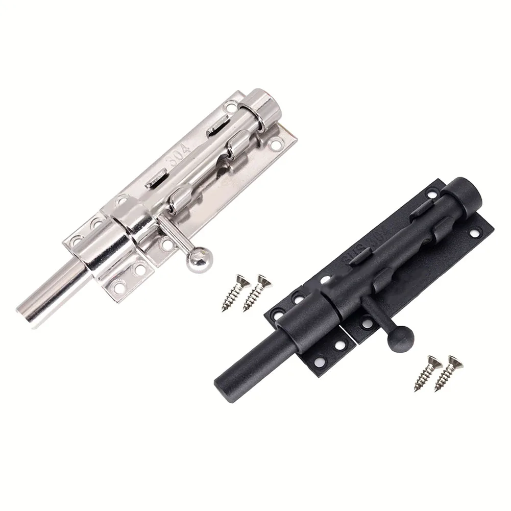 304 Stainless Steel Latch Length 160mm For Secure Doors Left And Right-handed Door Black Solid Buckle Home Hardware Parts