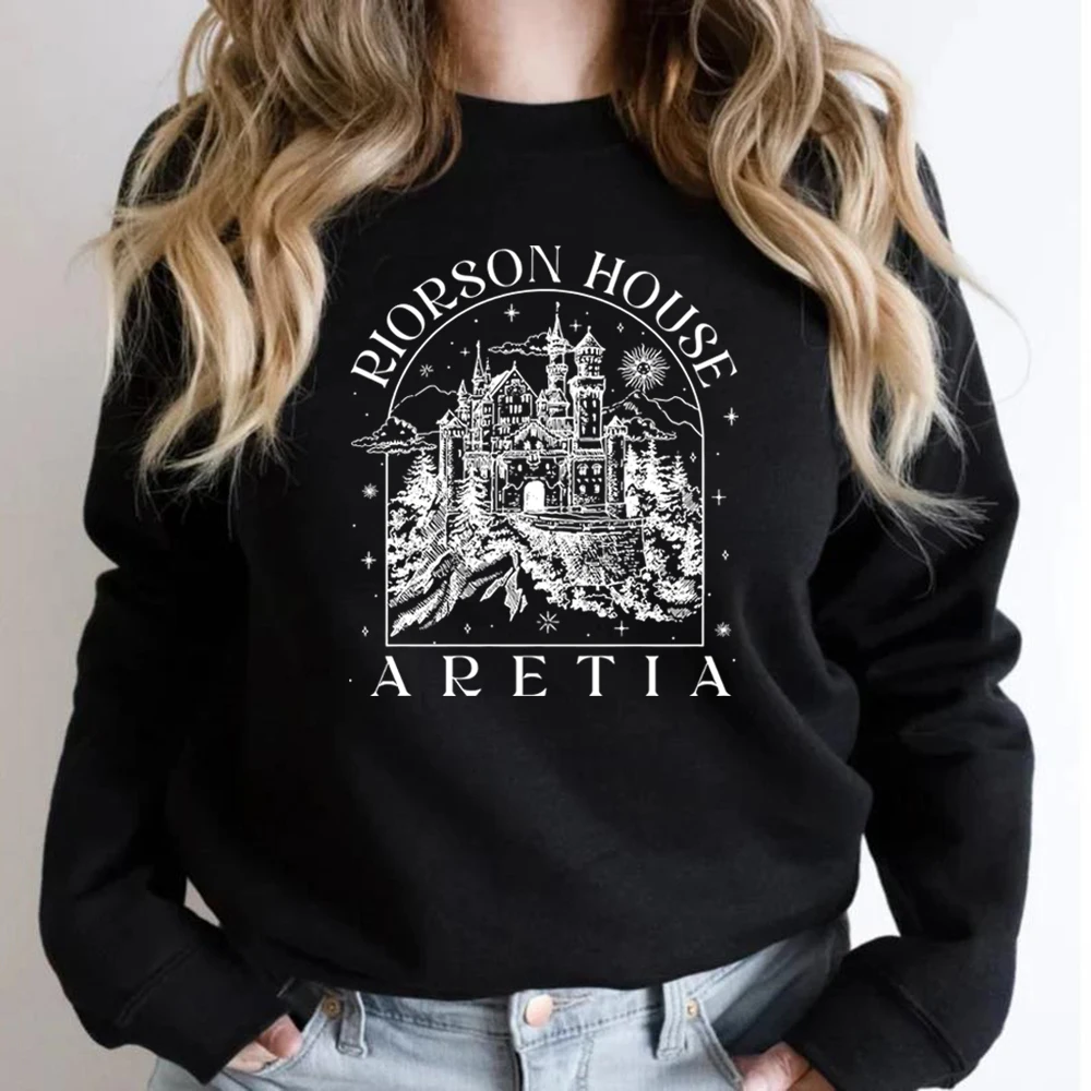 Xaden Riorson House Sweatshirt Aretia Iron Flame Hoodie Vintage Unisex Long Sleeve Sweatshirts Retro Casual Crewneck Pullovers