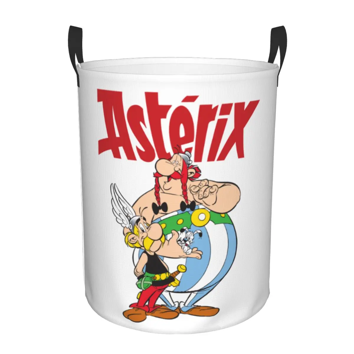 Custom Asterix And Obelix With Idefix Laundry Basket Collapsible Manga Baby Hamper for Nursery Toys Organizer Storage Bins