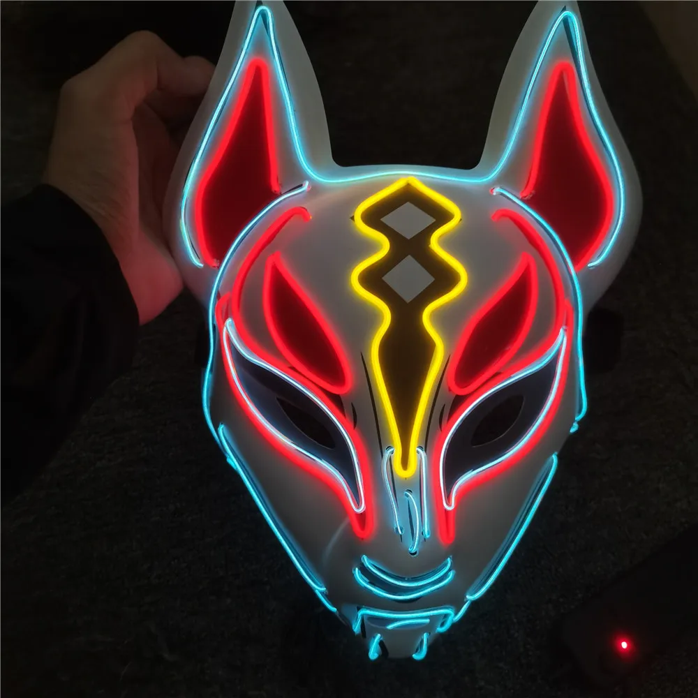 Maschera per la festa di Halloween di natale per la festa di nozze di compleanno Masquerade LED Fox Mask incandescente puntelli Cosplay Hot Carnival