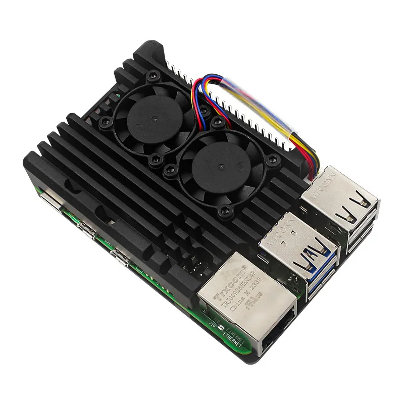 Imagem -05 - Raspberry pi Aluminium Alloy Case com Velocidade Ajustável Ventiladores Duplos Melhor Dissipação de Calor para Rpi 5