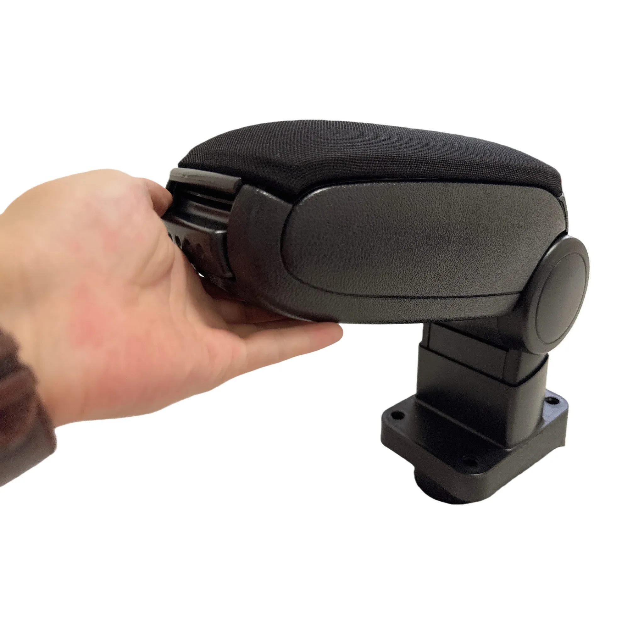 For VW POLO IV 9N1 (2001‑2005) / 9N2 Sedan (2003‑2005) – 90° Rotatable No‑Drill Armrest Box, Black Leatherette, Storage Console,
