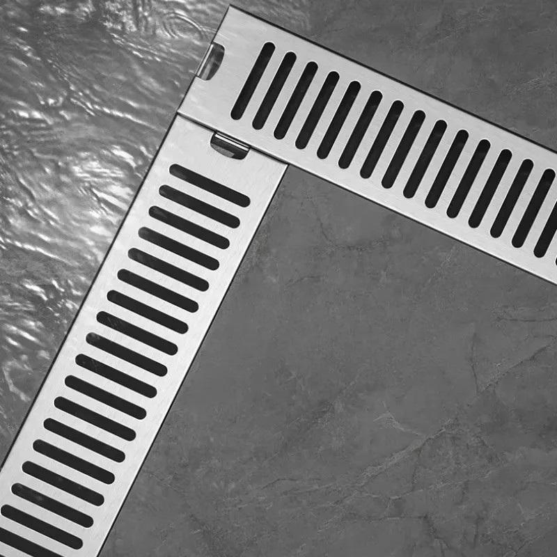 304 Stainless Steel Long Strip Floor Drain Cover, Thickened Shower Room Drainage Ditch Grate, Sewer Floor Drain Cover Only
